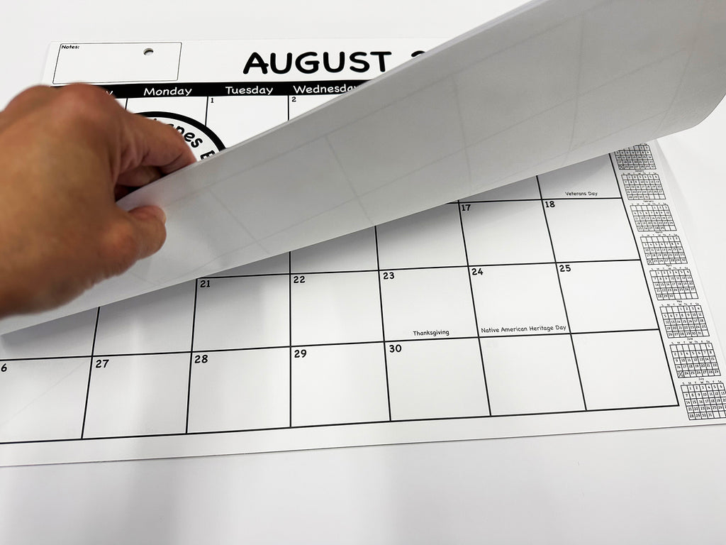 Academic Year Desk Calendar- Black & White with Previews Desk Calendar academic-year-desk-calendar-black-white-with-previews-desk-calendar