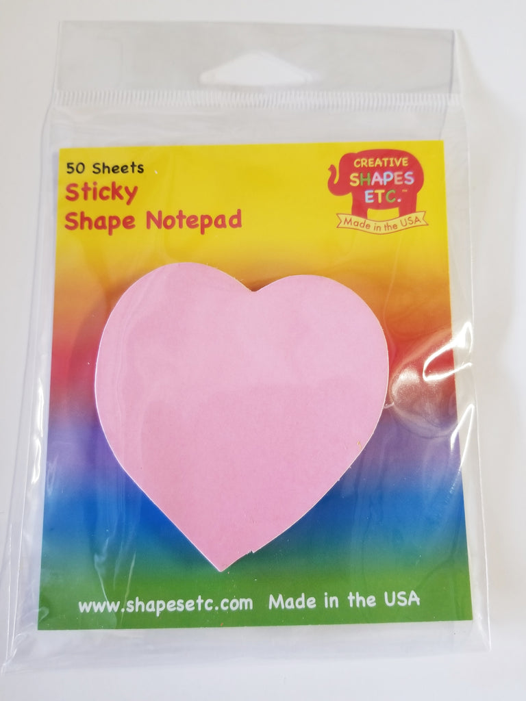 Sticky Shape Notepad - Pink Heart