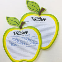 Golden Apple Blank Pad - Notes to Parents - Creative Shapes Etc.