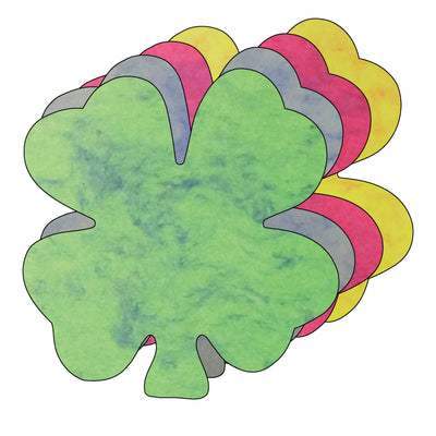 Four Leaf Clover Marble Assorted Color Creative Cut-Outs- 5.5