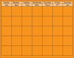 Horizontal Calendar - Orange - Creative Shapes Etc.