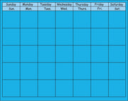 Horizontal Calendar - Blue - Creative Shapes Etc.