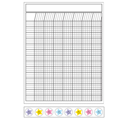 4 Piece Classroom Incentive Chart and Sticker Set - Vertical White - Creative Shapes Etc.