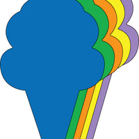 Large Assorted Color Creative Foam Cut-Outs - Ice Cream Cone - Creative Shapes Etc.