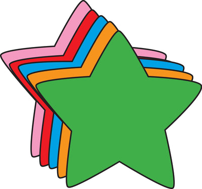 Star Assorted Color Creative Cut-Outs- 5.5