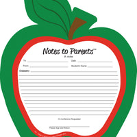 Red Apple Blank Pad - Notes to Parents - Creative Shapes Etc.