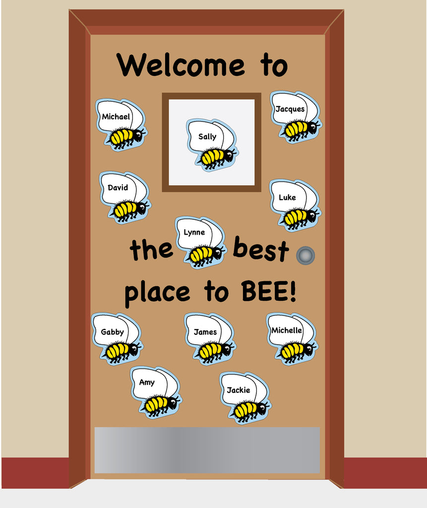 Decorate Your Classroom Doors with this simple Bee Design!