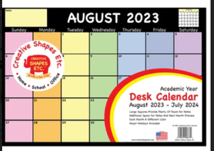 Stay Organized with the Academic Year Desk Calendar: A Chalkboard Design Delight