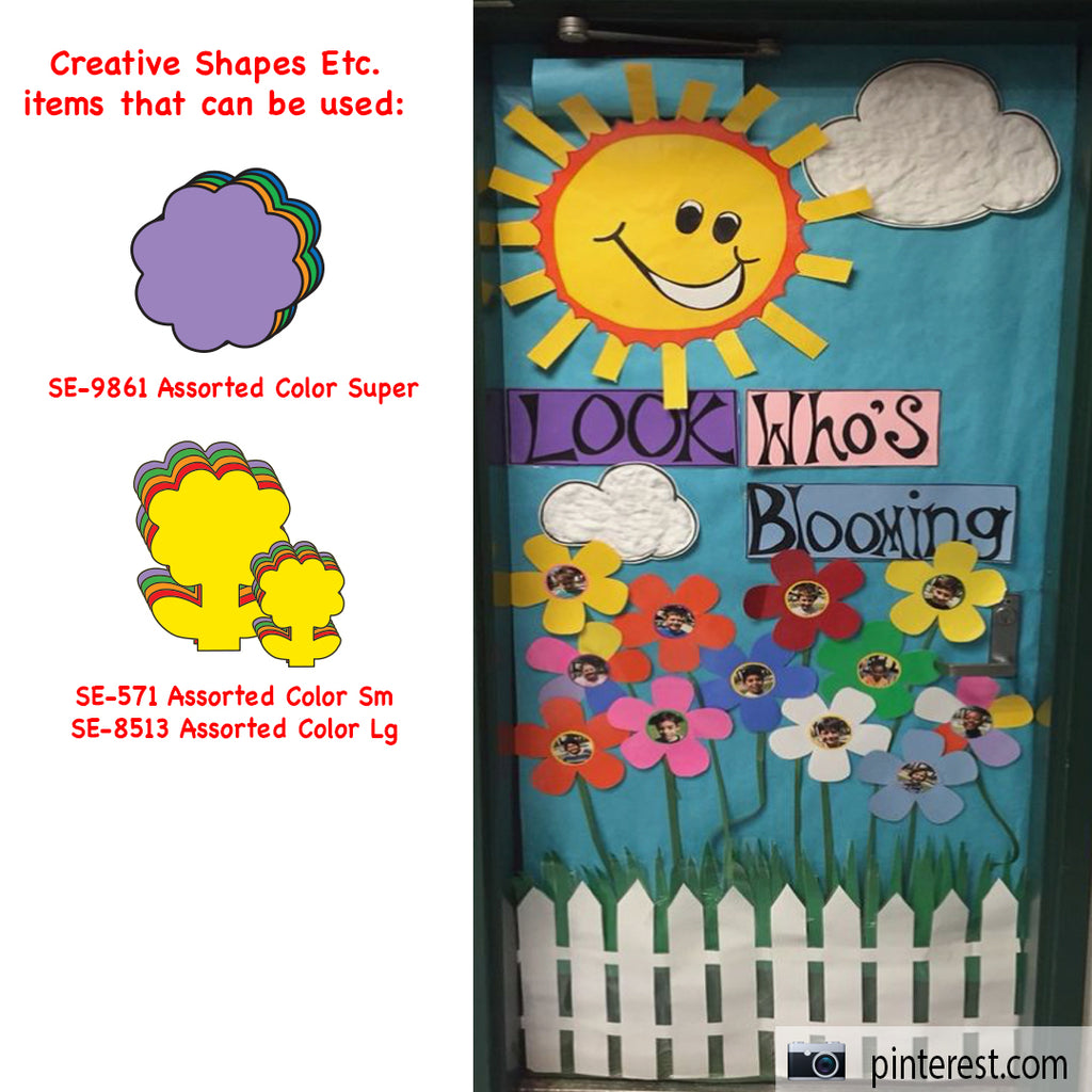 Use Flower Cut-Outs to Create A Classroom Garden Door Display!