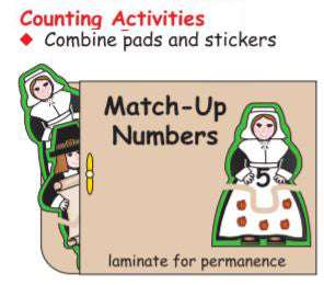 Create fun Thanksgiving themed Counting Activities with Pilgrim Notepads!