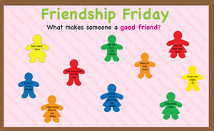 Explore what makes a good friend with this Friendship Friday bulletin board activity!