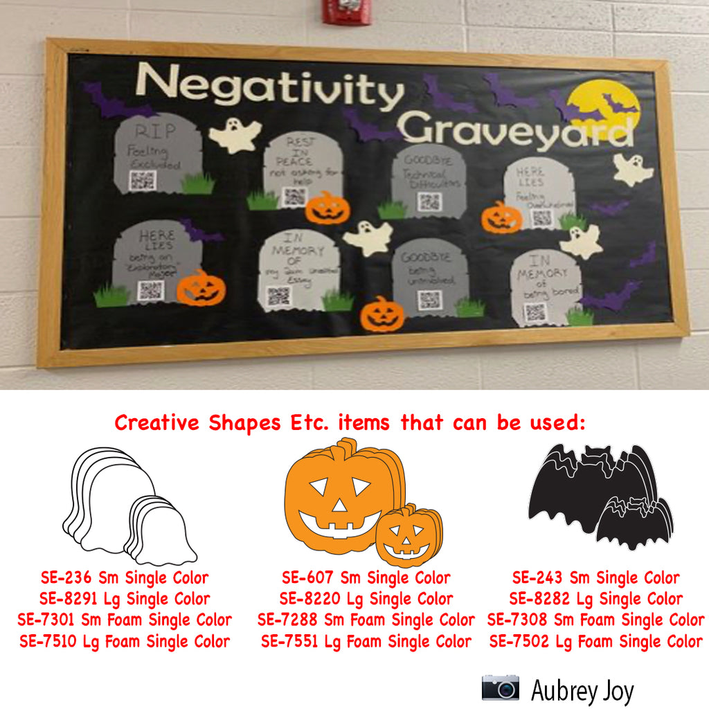 Get rid of those negative thoughts this Halloween season with a fun Bulletin Board!