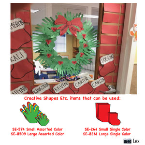 Deck out your Classroom door for the holidays with Wreaths and Stockings!