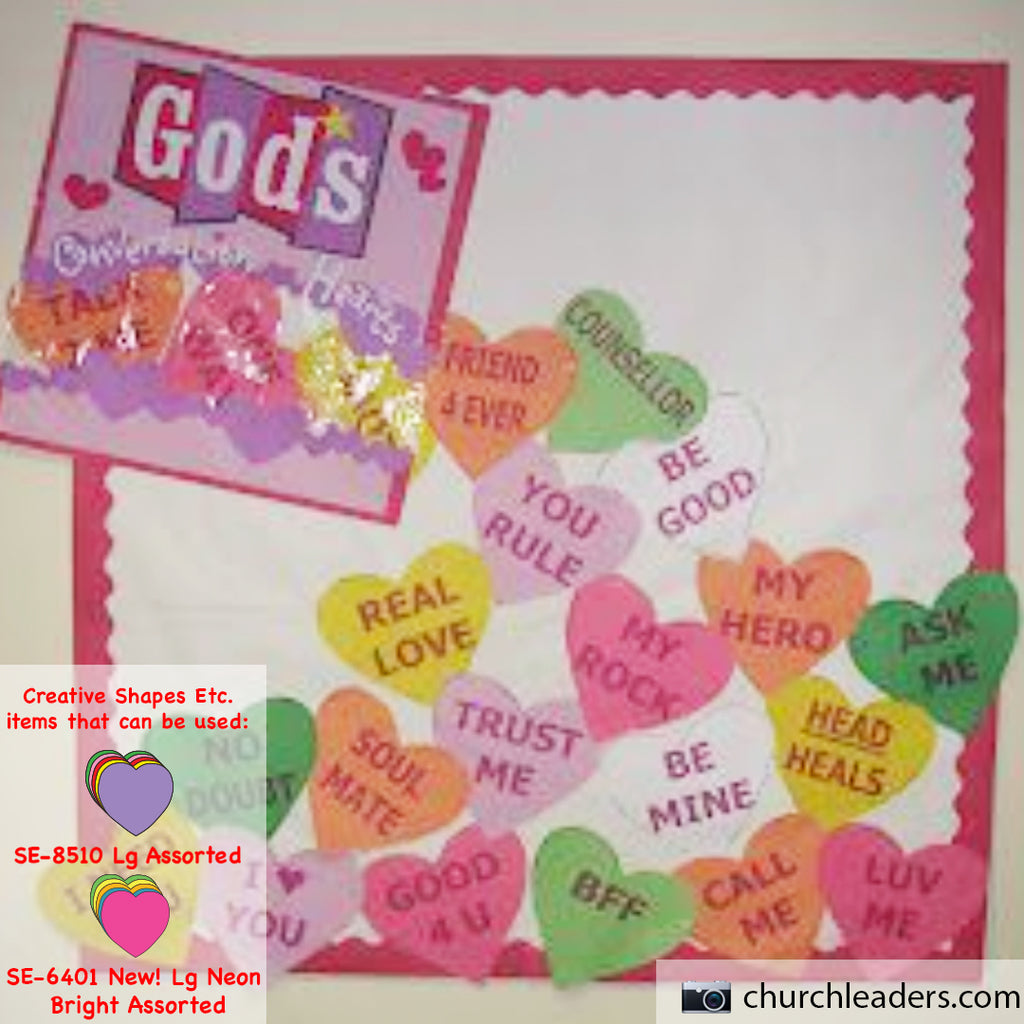 Use Heart Cut-outs in Church bulletin boards this holiday season