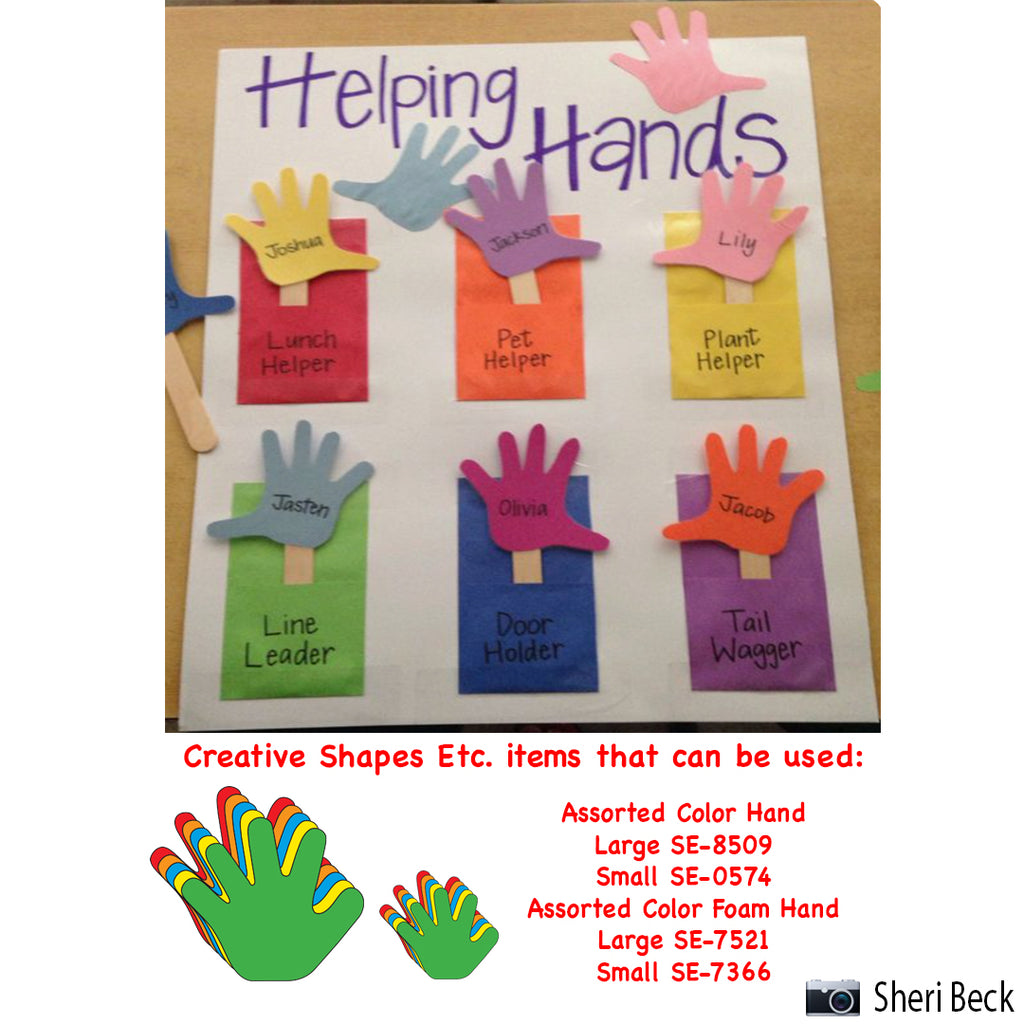 Teach responsibility in the classroom with a Helping Hands Chart for student tasks!