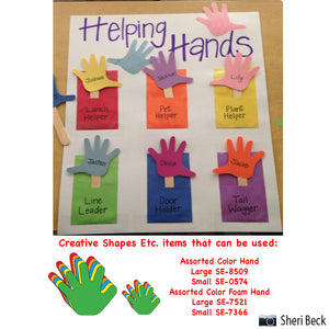 Teach responsibility in the classroom with a Helping Hands Chart for student tasks!