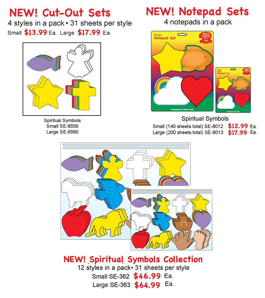 New Spiritual Symbols Products Are Available in time for VBS Summer Programs!