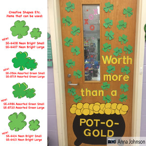 Creative Cut-Outs are perfect for decorating classroom doors for St. Patrick's Day!