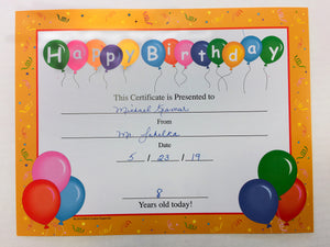 Happy Birthday Certificates