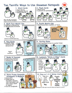 Ten Terrific Ways To Use Snowman Notepads