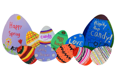 Easter egg cut-outs offer hours of creative fun designing the perfect bulletin board or egg craft.