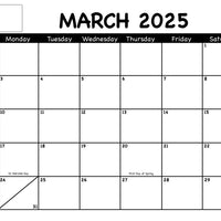 Academic Year Desk Calendar- Black & White with Previews Desk Calendar