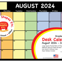 Academic Year Desk Calendar- Chalkboard Design Desk Calendar