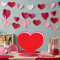 SHAPES ETC. Heart Tri-Color Super Cut-Outs- 8” x 10”
