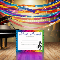 Outstanding music award certificate

