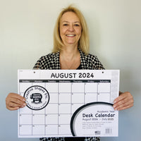 Academic Year Desk Calendar - Combo Set of Black/White with Previews and Chalkboard Design