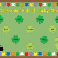 Assorted Green Four Leaf Clover Assorted Color Super Cut-Outs- 8.75” x 9.5”