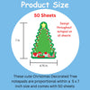 Notepad with Christmas tree design and dimensions