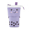 Pencil Pouch Milks Tea Bottle Shape Cases Canvas Stretchable Kawaiis