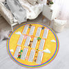 Back to School Kids Room Multiple Chart Printed Washable Round Rug |