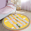 Back to School Kids Room Multiple Chart Printed Washable Round Rug |