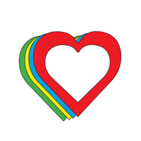 SHAPES ETC. Open Heart Assorted Color Creative Cut-Outs- 3"