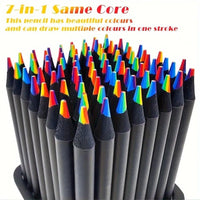 5/10pcs Kawaii Rainbow Pencil 7 Colors Concentric Gradient Crayons