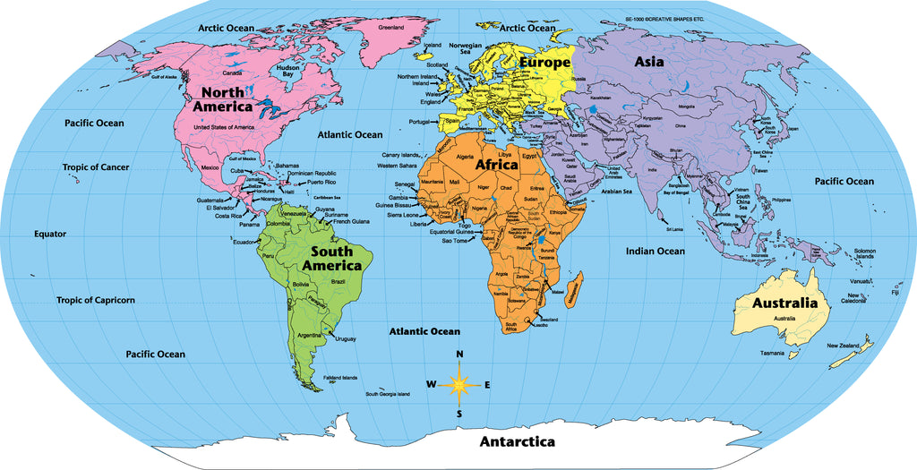 SHAPES ETC. Labeled World- Practice Maps