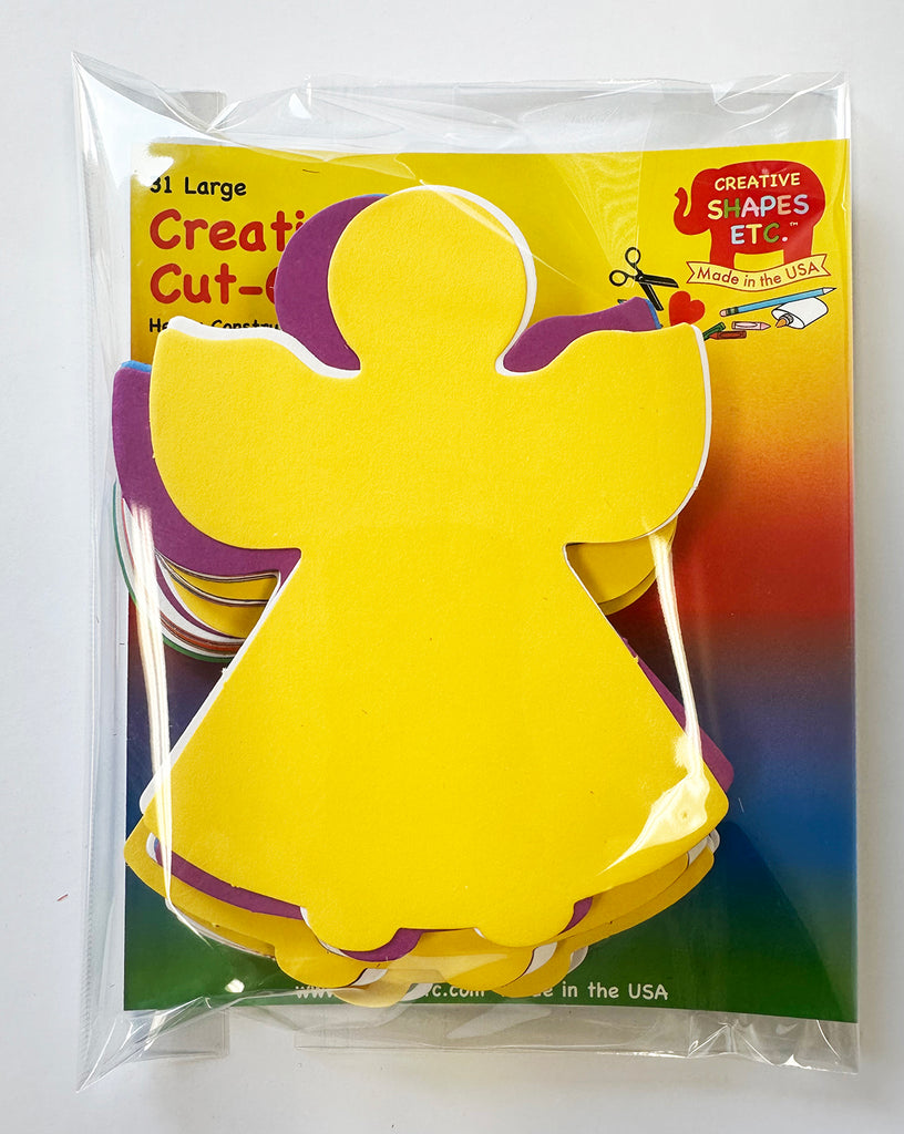 124 Pcs Angel Large Assorted Color Cut-Outs - 5.5in | Creative Shapes Etc.