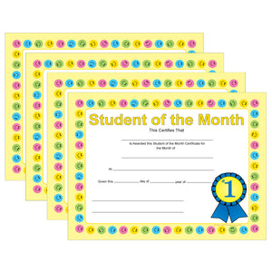Recognition Certificate - Student of the Month - Creative Shapes Etc.