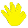SHAPES ETC. Hand Single Color Creative Cut-Outs, 5.5" - Yellow Hand