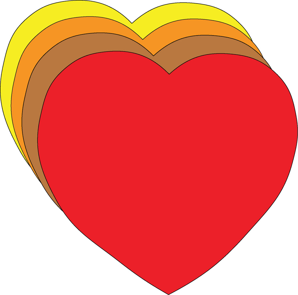 Holiday Thanksgiving Heart Large Assorted Color Cut-Outs - 5.5in - Creative Shapes Etc.