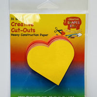 Holiday Thanksgiving Heart  Small Assorted Color Cut-Outs - 3in - Creative Shapes Etc.