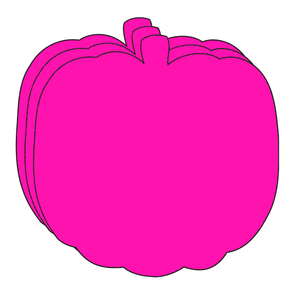 Pretty in Pink-O-Ween Pumpkin Bright Neon Single Color Large Cut-Outs- 5.5” x 5.5” - Creative Shapes Etc.