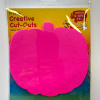 Pretty in Pink-O-Ween Pumpkin Bright Neon Single Color Large Cut-Outs- 5.5” x 5.5” - Creative Shapes Etc.