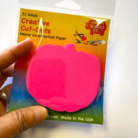 Pretty in Pink-O-Ween Pumpkin Bright Neon Single Color Small Cut-Outs- 3" x 3"