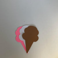 Small Neapolitan Ice Cream Cone Tri- Color Creative Cut-Outs - 3" - Creative Shapes Etc.