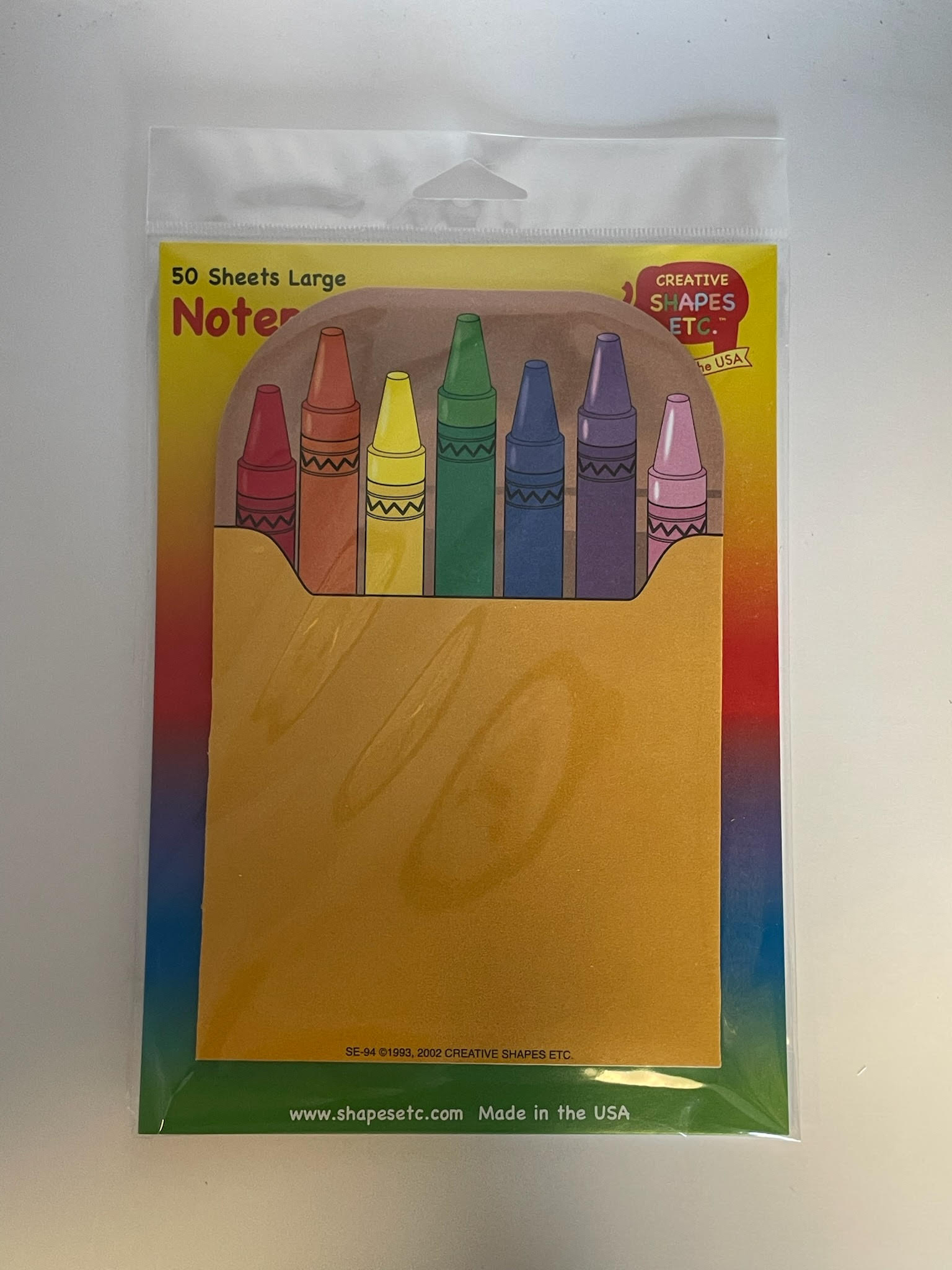SHAPES ETC. Large Notepad - Crayon Box