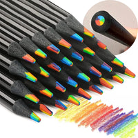 4Pcs Pastel 7 Colors Concentric Gradient Rainbow Pencil Crayons