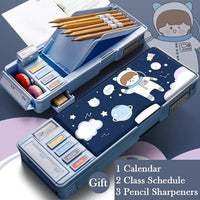 Multifunctional Pencil Case Double layer Large Capacity pencil bag